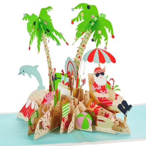 Hallmark Signature Paper Wonder Pop Up Christmas Card (Tropical Santa)