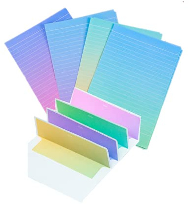 48 Color Stationary Paper with Envelopes Set, (32 Sheets Writing Paper + 16 Envelopes) Cute Colorful Series Stationery Set with Lined Letter Writing Paper(8 1/4x5 1/2 inch) with Clean Seal Sticker
