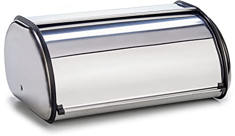 TIENDA EURASIA - Panera de Acero Inoxidable, Mantiene en Optimas Condiciones tu Pan Durante mas Tiempo, Tamaño 43 x 28 x 12 cm, Paneras para Guardar el Pan con Acabado Cromado