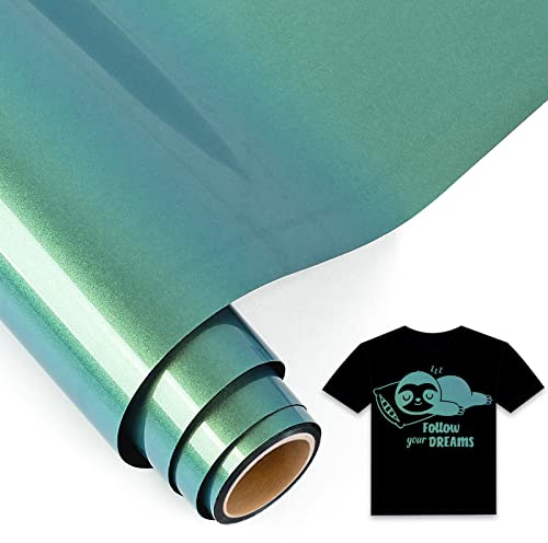 IModeur 5Ft Chamäleon Plotterfolie Textil Gold nach Grün - 30,5 x 152,5 cm Flexfolie Plotter Textil für Silhouette, Kleidung, Mützen, Hosen, andere Stoffe