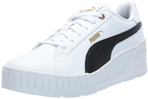 PUMA Baskets compensées Karmen pour femme, Puma Blanc-Puma Noir-Or, 40 EU