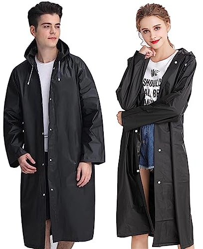 Zophen Transparent Regenponcho Wiederverwendbar Regenmantel Wasserdicht Atmungsaktiv Regencape tragbarer Regenmantel Regenbekleidung Regenjacke Wandern Camping Angeln 160-190cm, EVA