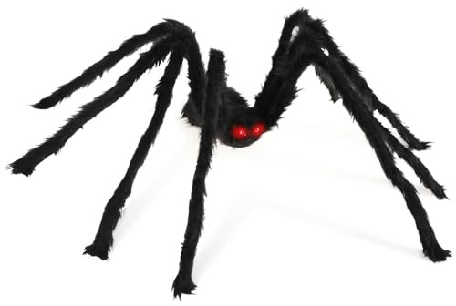 com-four® Deko-Spinne Größe XXL, große, haarige Spinne mit beweglichen | modellierbare Tarantel für Innen- und Außendekorationen - 95 cm