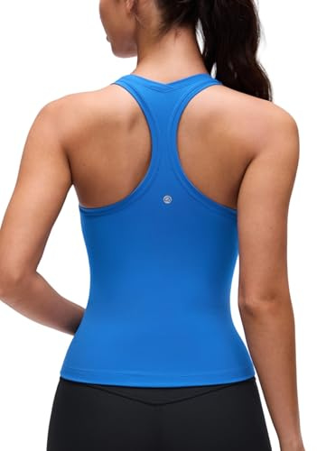 CRZ YOGA Butterluxe Canotta da Donna Top da Allenamento Senza Maniche Maglietta Atletica Blu Scintillante 40