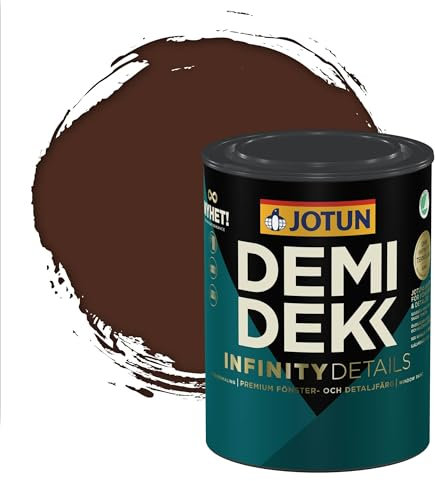 Jotun - Peinture Bois, Lasure Opaque pour Extérieur et Intérieur Satinée - DEMI DEKK INFINITY DETAILS - RAL 8016 - Brun Acajou - 0,75L