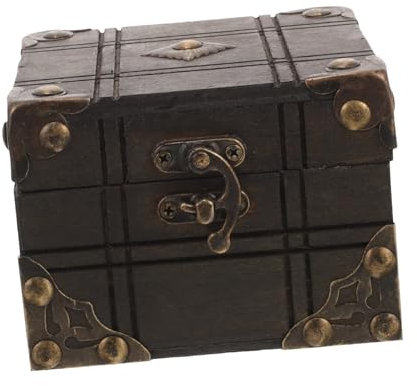 Ciieeo Schmucketui Kasten Vintage Aufbewahrungsbox Sparschwein aus Holz rustikales sparschwein Aufbewahrungsbox aus Holz Aufbewahrungsbox für Ohrringe Haushalt Schatztruhe Souvenir