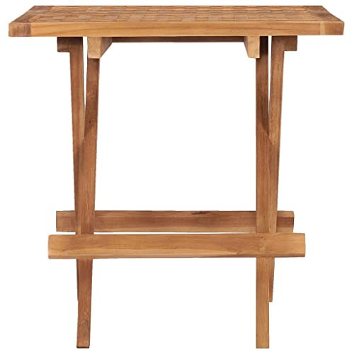 HETFTJN Terrassentisch Kleiner Tisch Outdoor Bistrotisch Outdoor Gartentisch Klein - Klappbarer Gartentisch 50x50x50 cm Teak Massivholz für Aufenthaltsraum Terrasse Speisesaal Innenhof