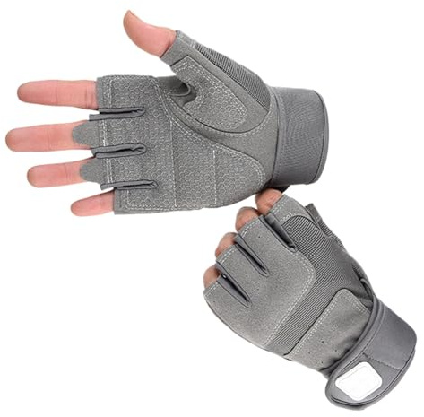 Guantes de trabajo sin dedos, guantes ajustables para nudillos duros, guantes de mano reforzados antideslizantes para caza, ciclismo, escalada, paintball y deportes al aire libre