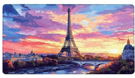 Tapis de Souris Grand Tapis de Souris Tour Eiffel Tapis de Souris Gaming Accessoire, paysage Tapis Souris avec Base en Caoutchouc antidérapante, Mouse Pad pour Gamer, Ordinateur, PC, Bureau Decor-8349