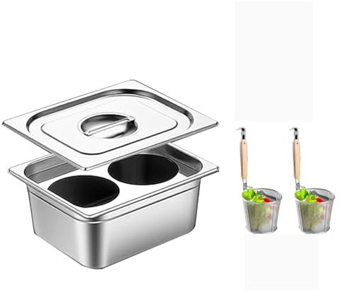 ZGPjubilant Cuocipasta in Acciaio Inox con divisore e scolapasta, pentola per Alimenti Compatibile con Piani Cottura a induzione, in Ceramica, in Vetro e alogeni, 2 Fori (2 Fori)