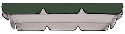 Swing Chair Canopy Replacement 3 Seater Garden Seat Cover Waterproof Windproof 210D Rip Proof Top Cover 195cm x 125cm (Dark Green)