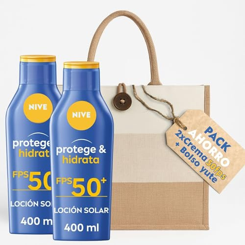 Pack Crema Solar SPF50 x2 + Bolso Yute de Regalo - Piel Hidratada y Protegida del Sol este Verano