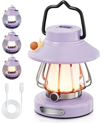 Kids Camping Lantern, Rechargeable LED Flashlight & Night Light - Portable Outdoor/Indoor Light for Toddlers & Children