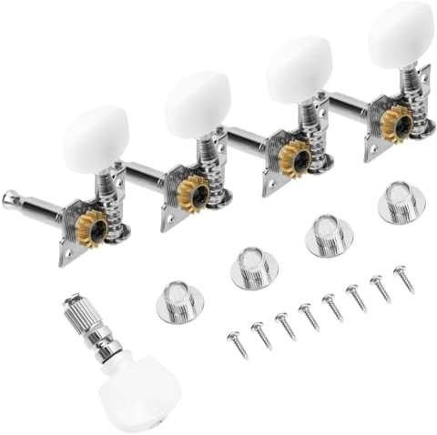 HAMPPLIES Stimmwirbelsatz mit und Banjo aus Satz 1 Zinklegierung Pvc 4 Bedienen Einfach zu Montieren Komplettes Schraubpfosten für Banjo Musikinstrumente