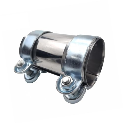 Yilceemy Conector de Tubo de Escape, Abrazadera de Tubo de Escape, Abrazadera doble para tubos de escape, Para reparación de automóviles Ø 50 mm x 125 mm