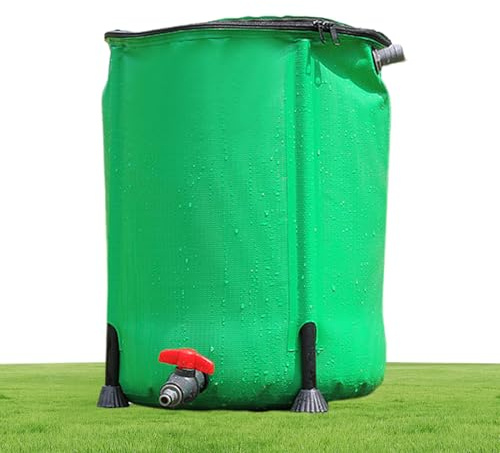 Barril de Lluvia portátil, Plegable y portátil, Barril de Agua de Lluvia de PVC con depósito de Almacenamiento de Agua de Espiga y Red