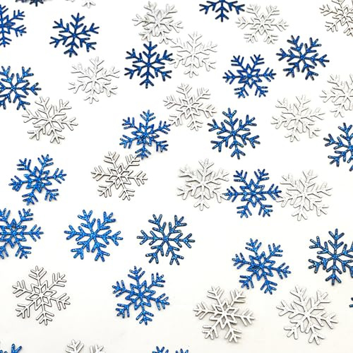 Gleemix 120 Stück Schneeflocken Deko Konfetti, Wchneeflocken Tischdeko, Eiskönigin Geburtstagsdeko, Streudeko Weihnachten, Für Weihnachten Winterdeko Party Deko Frozen Geburtstagsdeko Hochzeit Urlaub