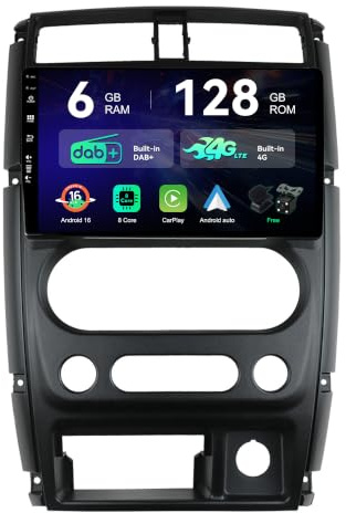 [6G+128G | Incorporato DAB+ 4G] - MSD 9 Pollice Autoradio Per Suzuki Jimny 3 (2005-2019) | Android 15 GPS Navi | Carplay Android Auto Volant Dual-Band WiFi DSP Bluetooth | Camera MIC | Octa-Core 2 Din