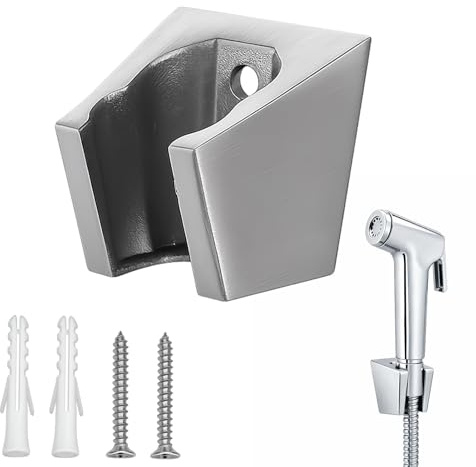 Support Pommeau de Douche en Inox, Accroche Pommeau de Douche et Support Douchette pour Salle de Bain Moderne, Installation Simple avec Matériau Inox Durable