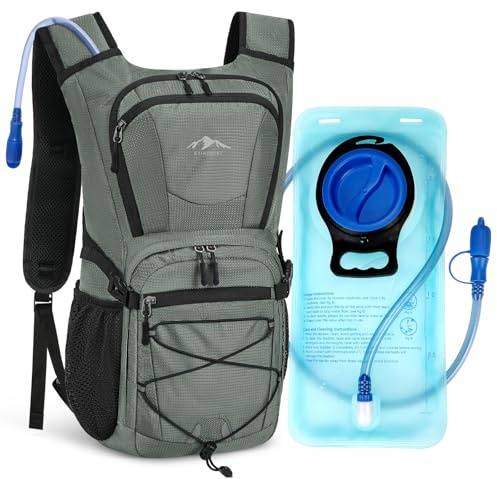 AINSMORE Mochila de Hidratación con 2L Bolsa de Agua 15L Mochila Bicicleta