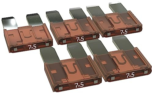 AUPROTEC Mini-Flachstecksicherung 7,5A Ampere ocker, 5 Stück | Einzelverbraucher-Absicherung, 32 V/DC, Fahrzeug-Elektrik, ISO 8820-40