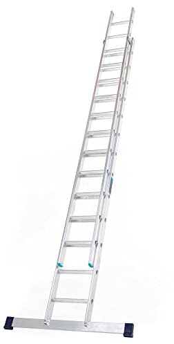 TB Davies 6.0m/19.7ft, TASKMASTER 2 Section Extension Ladders, Aluminium Stabiliser Bar, Comfort D-Shaped Rungs, Reach Height 6.5m/21.2ft, EN131 Professional
