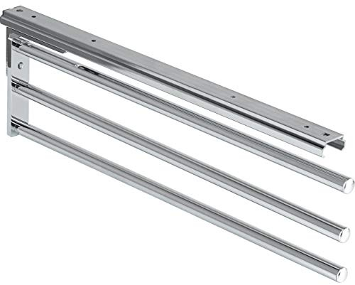 Gedotec Handtuchhalter | H6008 | Handtuchauszug 3-armig ausziehbar | 1 Stück | Geschirrtuchhalter Länge 465 mm in Chrom poliert | Bad & Küchen-Schrank Handtuchreling schwenkbar 90° | Made IN Germany