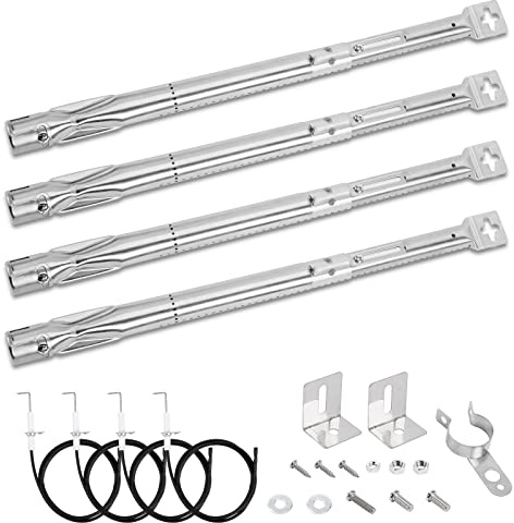 Denmay Universal justerbar gasolgrill brännare tub för de flesta BBQ gasolgrillmodeller, utdragbar längd från 35 cm till 48 cm, rund svans, 4-pack