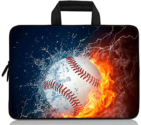 11 11.6 12 12.1 12.5 inch Laptop Carrying Bag Chromebook Case Notebook Ultrabook Bag Tablet Cover Neoprene Fit Samsung Google Acer HP DELL Lenovo Asus (11 11.6 12.1 12.2 inch, Baseball Fire)