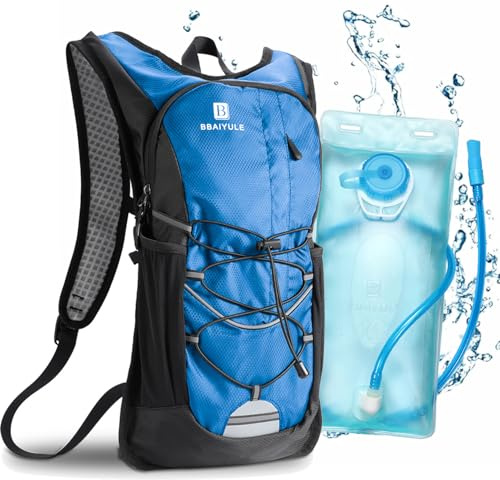 BBAIYULE Zaino idrico da 2 litri con sacca idrica, borsa da bicicletta per attività all'aperto, corsa, ciclismo, escursionismo, arrampicata, sci, caccia, zaino per acqua con sistema di idratazione