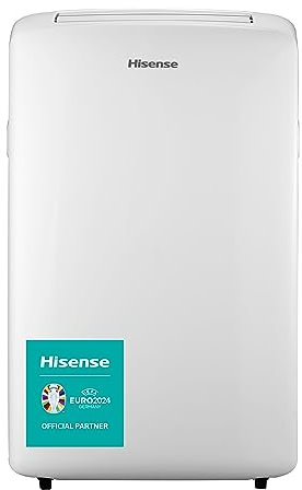 Hisense, APH09NJ, Climatizzatore Portatile 9000BTU/h,2,6kW/2.4kW, 25㎡, 4-in-1 (Raffrescamento,Riscaldamento,Ventilazione,Deumidificazione),63dB,LED Display,Timer 24h, Telecomando[Classe energetica A]