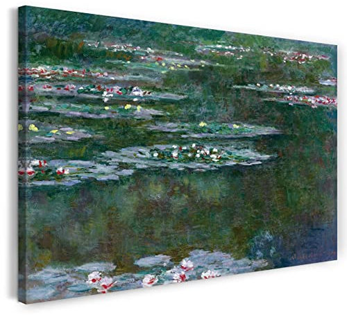 Leinwandbild (40x30cm) Claude Monet: Seerosen (frz. Nymphéas) (1904), Leinwand auf Keilrahmen gespannt und fertig zum Aufhängen, hochwertiger Kunstdruck aus deutscher Produktion