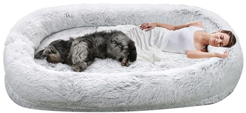 SJASD Hundebett Grosse Hunde,Waschbar Menschliches Hundebett,Flauschig Orthopädisches Hundebett,Hundekissen Hundekorb Hundekörbchen Plüsch und gemütliche,für Entspannen und Ausruhen