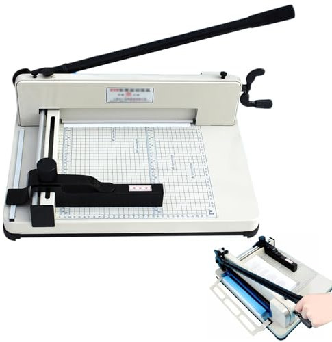Roboraty Manual Paper Cutter Heavy Duty Trimmer Industrial Guillotine Stack Slicer 12 Cut Length Max 400 Sheet