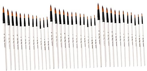 Operitacx 3er-Set Pinselset Für Feine Details Spitze Pinsel Für Aquarell- Und Ölmalerei Pinselset Mit Holzgriff Und Nylonhaar 12 Stück * 3