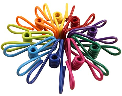 PRETYZOOM 24 Stück Mehrzweck Lebensmittelclips aus Edelstahl Starke Verschlussklammern für Tüten und Kleidung Langlebig und Vielseitig Einsetzbar Zufällige Farbe