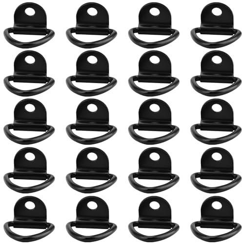CHUIFAI 20 Pezzi V Anello di Ancoraggio, Carico 453KG Ganci di Fissaggio 59 x 81 mm per Sicurezza dei Carichi in Auto Camion Barche e Rimorchi, Nero