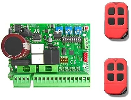 Central universal para puertas automáticas, cuadro de control de 24 V (baja tensión) para motores deslizantes, motores, una puerta de motores para puertas de garaje S7LT + RIC + 2 mandos a distancia