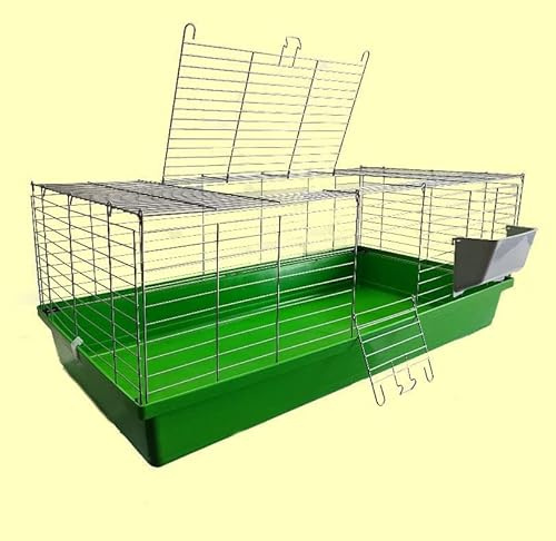 1m Neues Modell Hasenkäfig Nagerkäfig Kaninchenkäfig Käfig Stall Meerschweinchen grün