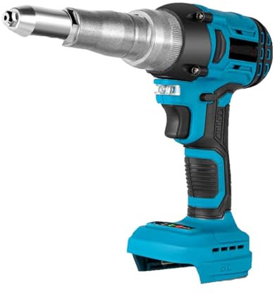 Yofidra Pinza rivettatrice a batteria, 20000 N, pinza rivettatrice senza spazzole, pinza rivetti ciechi con batterie da 2 x 2,0 Ah, per rivetti ciechi da 2,4 – 5,0 mm, lunghezza 16 mm, set di pinze