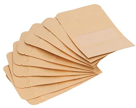 Lot de 200 sachets en papier kraft - Fermeture éclair avec fenêtre - Refermables pour le café alimentaire - 9 x 14 cm