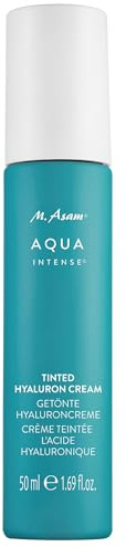 M. Asam Aqua Intense Tinted Hyaluron Cream (50 ml) – Crema de día teñida con hialurón, oculta el enrojecimiento e hidrata, se adapta al tono de la piel, ligera opacidad para todos los tipos de piel