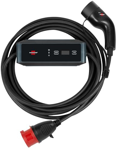 Brennenstuhl portabel EV-laddare typ 2 - CEE 11kW (mobil wallbox med 8 m kabel, 16A, IP44, 3-fas, display, justerbar laddningsström, för el- och hybridfordon BEV/PHEV, med transportväska)
