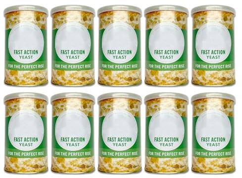 Fast Action Yeast 100g (Pack of 10) | Premium Instant Dry Yeast for Bread, Pizza, Baking & Doughs | Quick-Rising, Easy-to-Use, Consistent Results | Suitable for Hand Baking & Bread Machines
