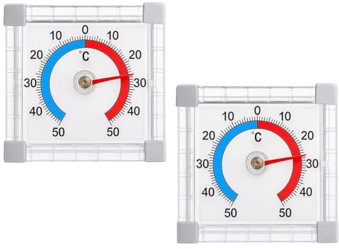 Termómetro para exteriores, paquete de 2 unidades, termómetro exterior para ventanas, termómetros para exteriores, termómetro para ventanas y puertas, medición precisa de la temperatura para interior