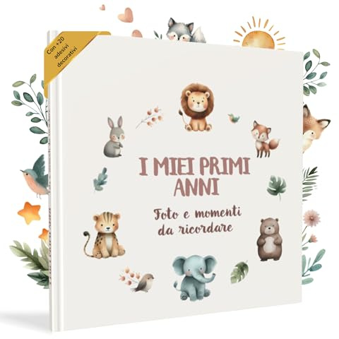 HuBorns - Album Nascita Bambina e Bambino per Incollare Foto e Scritte