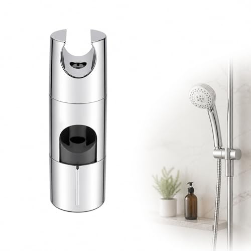 Support réglable pour douchette, adapté aux barres de douche rondes de 19 à 25 mm, en matériau chromé résistant, facile à installer, option coulissante pour le confort dans la salle de bain moderne