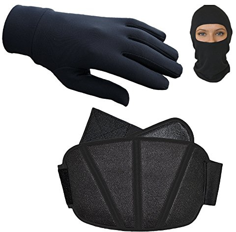 PROANTI Motorrad Winter Set inkl. Nierengurt Unterziehhandschuhe und Sturmhaube