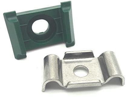 20x Befestigungset Klemmlasche + Auflagebock Halter Doppelstab Mattenzaun Grün Eck