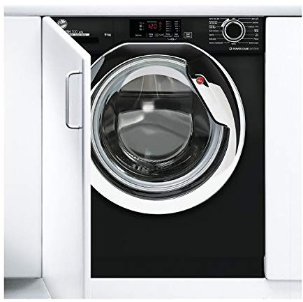 Hoover H-WASH HBWS 49D3ACBE/80 9Kg 1400 Rpm Integrated Washing Machine, Quick Wash, Eco Wash, Black with Chrome door